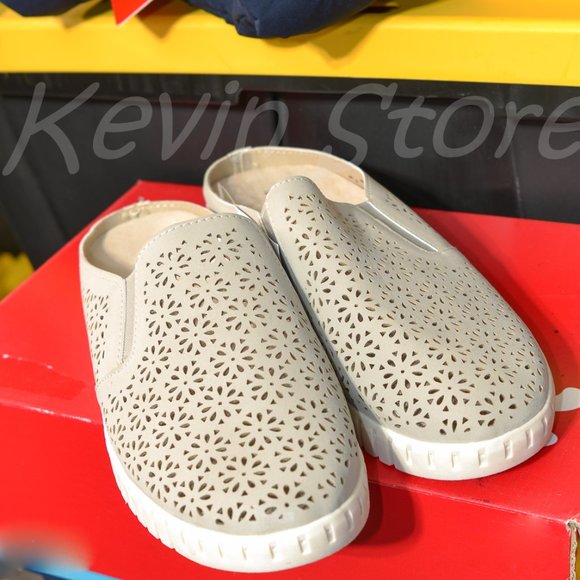 Jsport Ladies' Floral Mule Slip On‎ Contoured Lightweight Shoe TAUPE - Picture 1 of 5